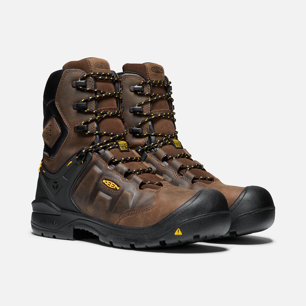 Keen Trekking Bot Erkek Kahverengi - Dover 8\" Waterproof (Carbon-Fiber Toe) - Türkiye PFOA93287